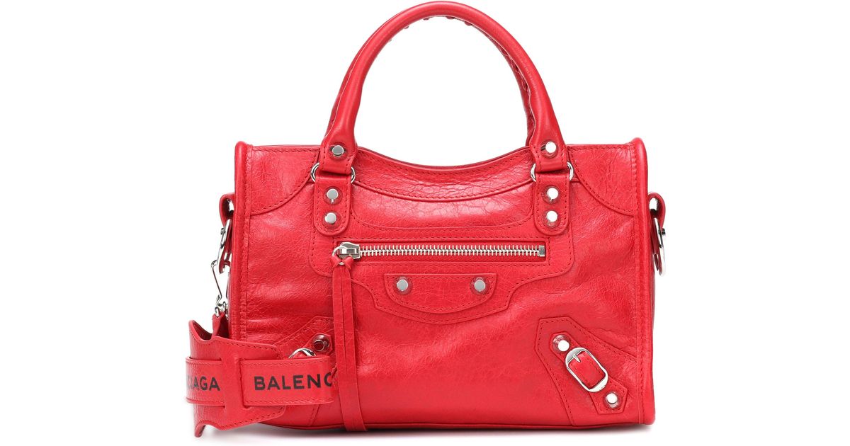 buket beviser USA Balenciaga Classic City Mini Leather Tote in Red | Lyst