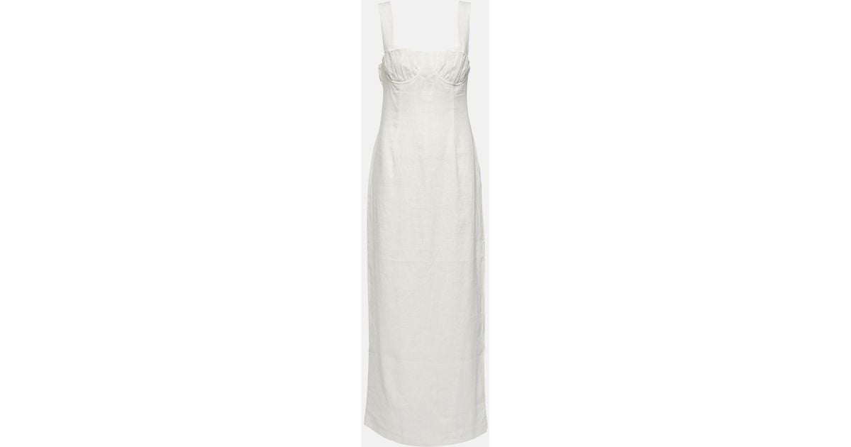 Sir. The Label Bettina Linen Maxi Dress in White | Lyst