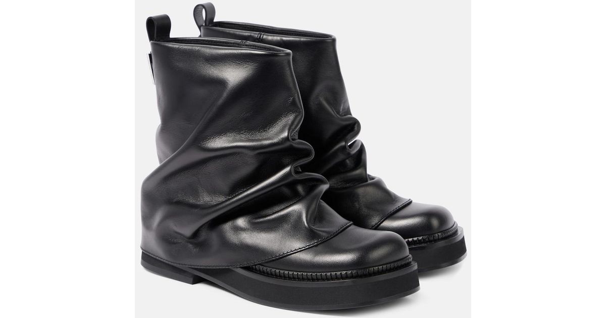 The Attico Robin Leather Ankle Boots in Black | Lyst