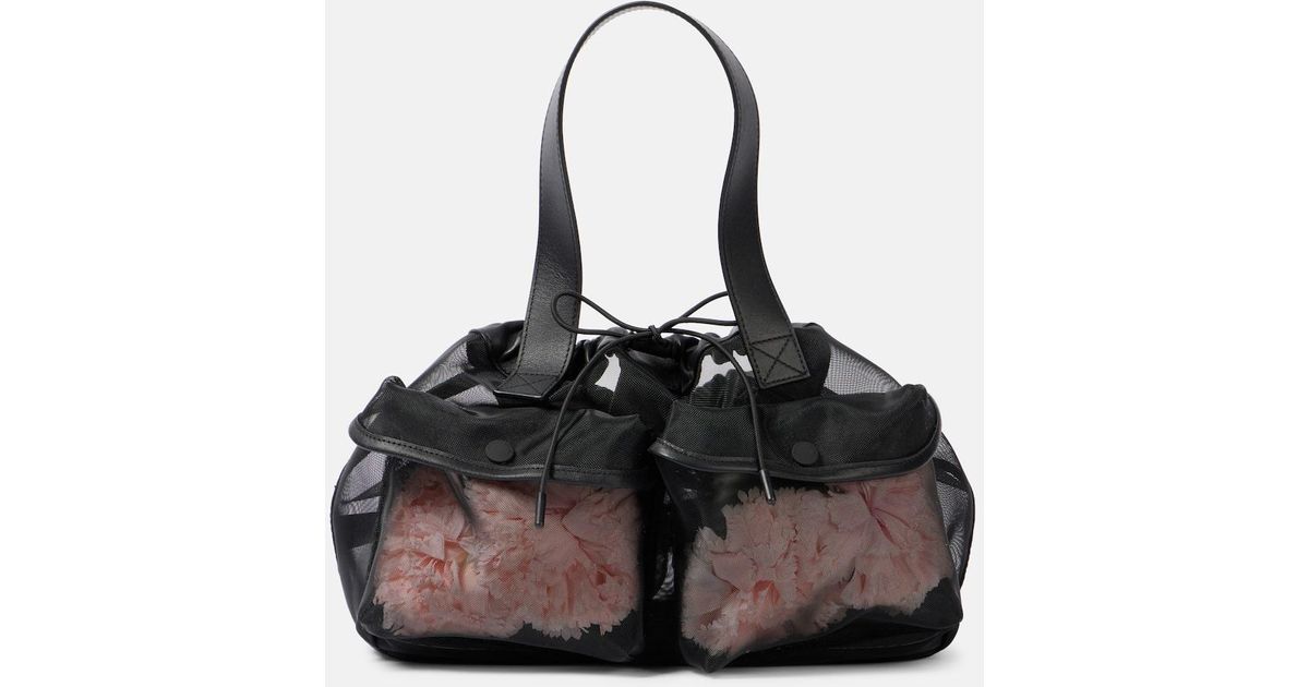 Simone Rocha Carnation Pocket Leather-Trimmed Tote Bag in