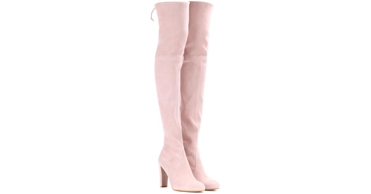 over the knee boots pink