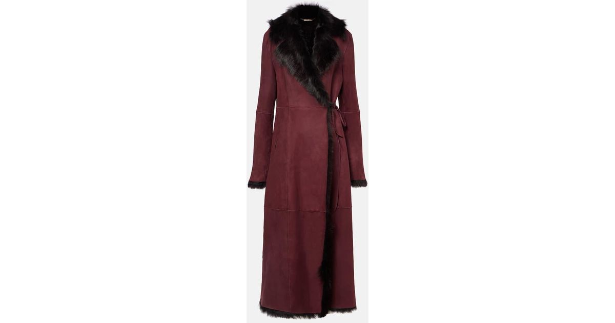 Joni Shearling-Lined Suede Coat