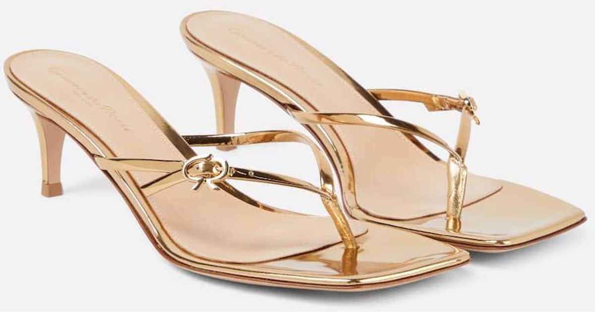 Gianvito Rossi Shanti Thong 70 Embellished Sandals in