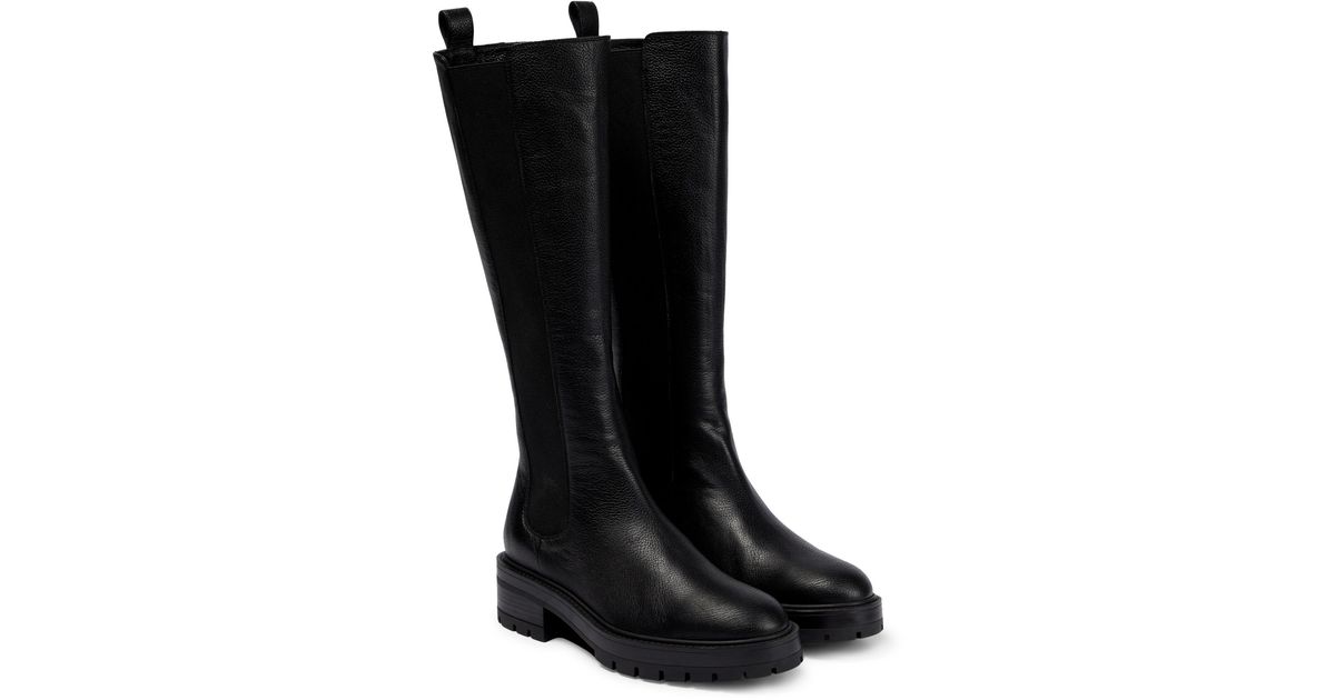 Aquazzura Crosby Leather Knee-high Boots in Black | Lyst