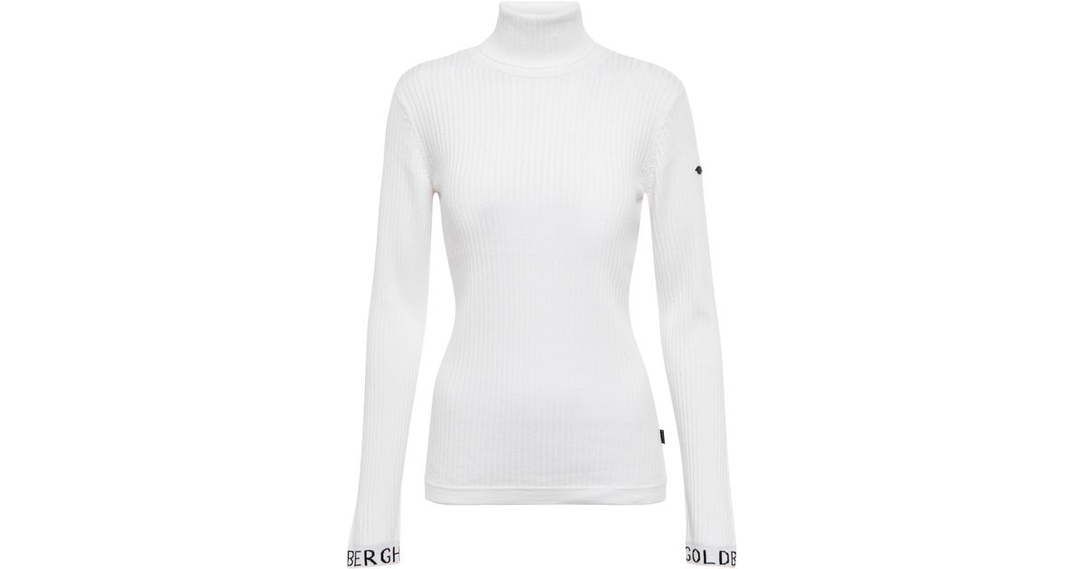 Goldbergh Synthetic Mira Ribbed-knit Turtleneck Sweater in White | Lyst