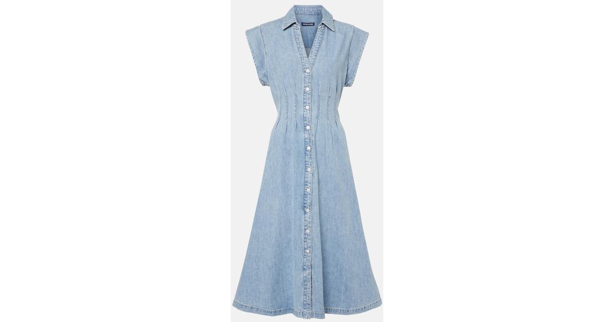 Veronica Beard Ruben Denim Midi Dress in Blue