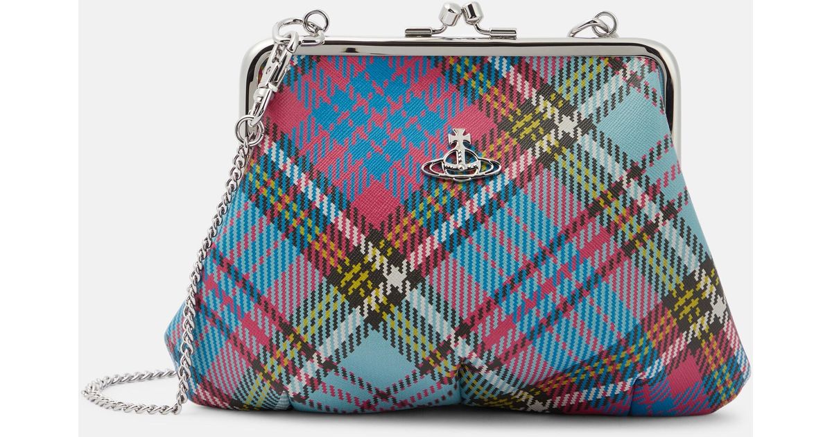 Vivienne Westwood Granny Frame Tartan Clutch in Blue Lyst