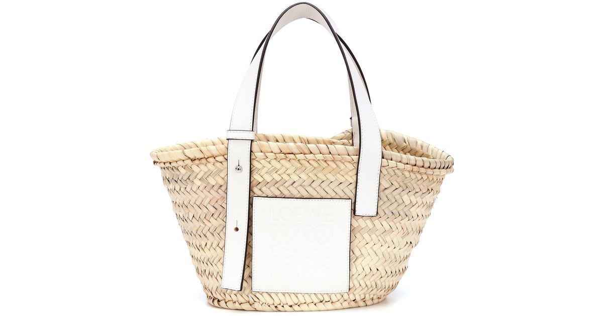 loewe raffia bolsa white