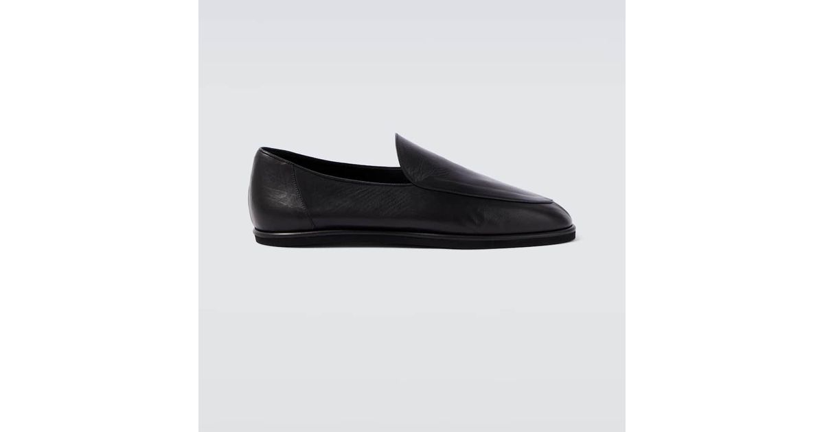 AURALEE Leather Loafers in Black for Men | Lyst