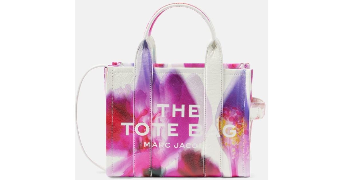 Marc Jacobs Future Floral Small Leather Tote Bag in Pink | Lyst