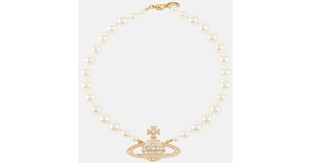 Vivienne Westwood Orb Embellished Choker in White | Lyst