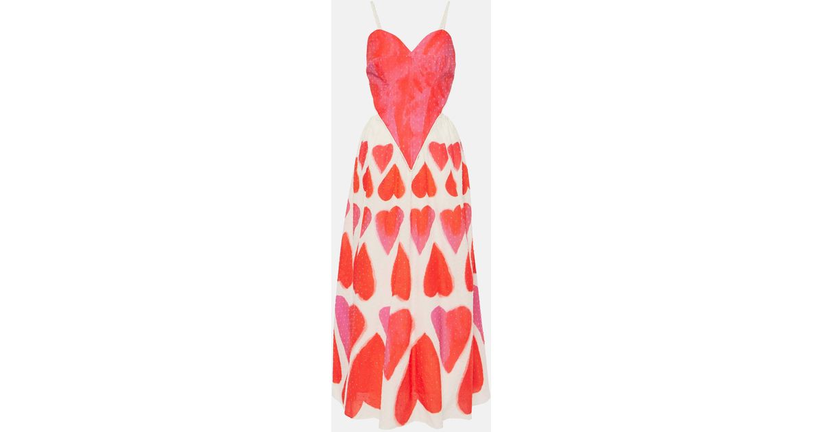 knee length dresses for ladies Red Artisanal Cut-Out Embroidered Euroflax  Premium Linen Maxi Dress
