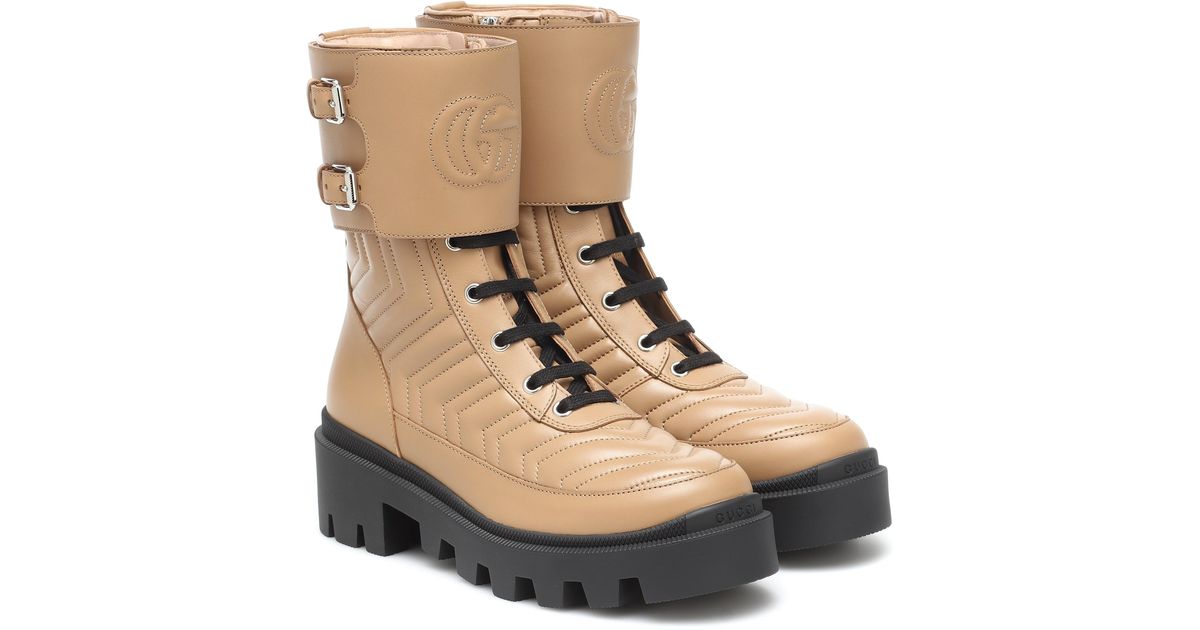 frances gg matelassé platform combat boot