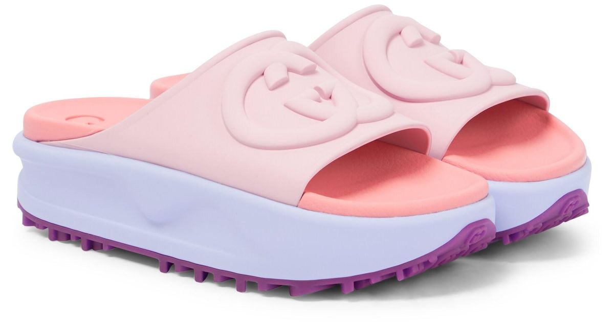 Gucci Interlocking G Platform Slides Lyst
