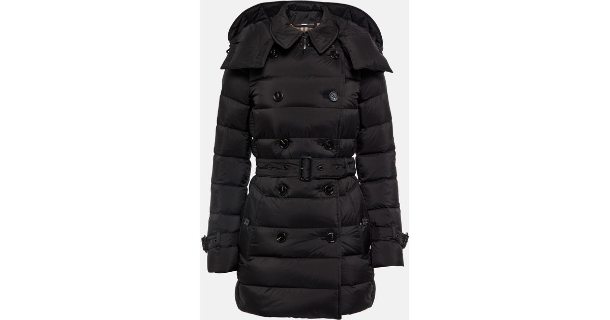 Burberry Belted Down Coat in Black Lyst