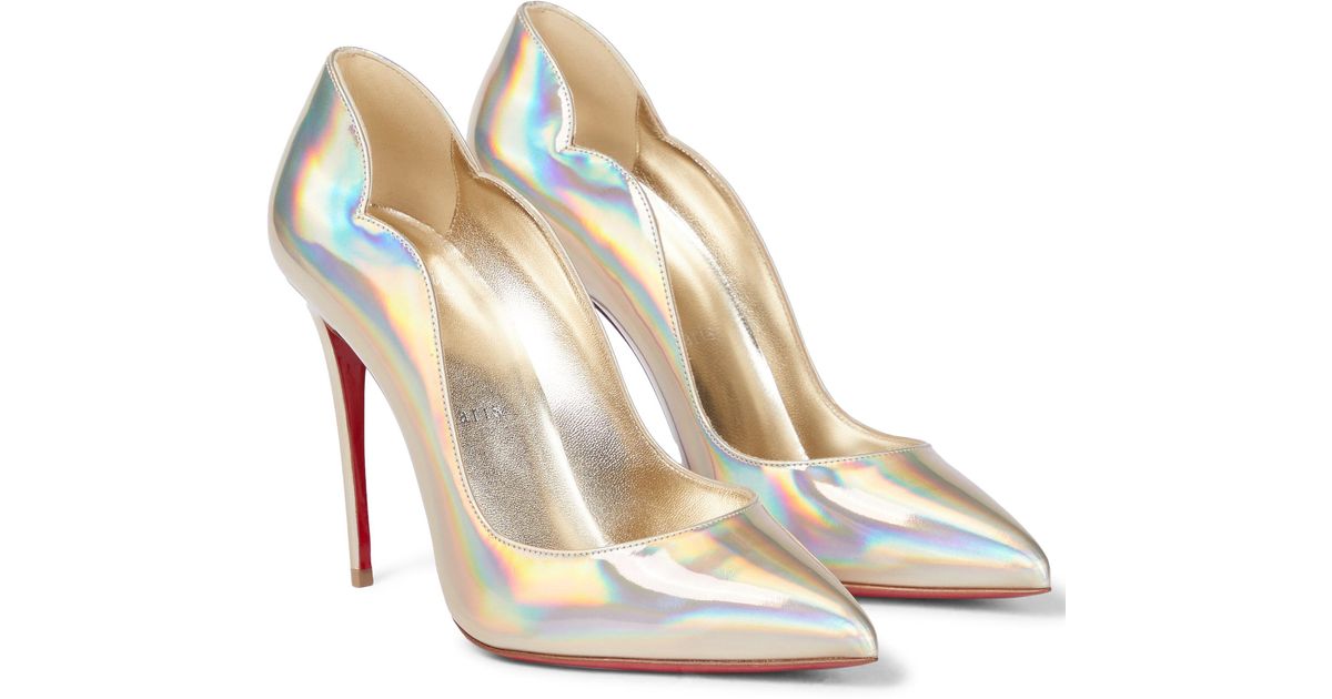 Christian Louboutin Hot Chick 100 Patent Leather Pumps In Metallic Lyst Uk