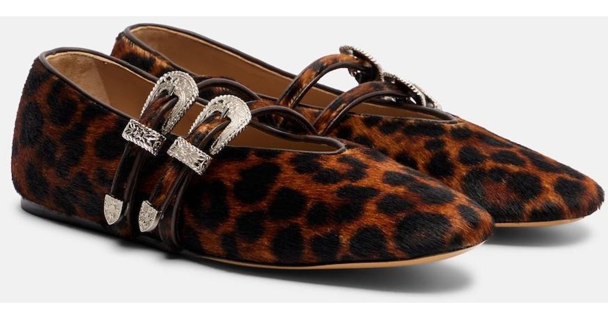 Le Monde Beryl Claudia Calf Hair Mary Jane Flats in Brown | Lyst
