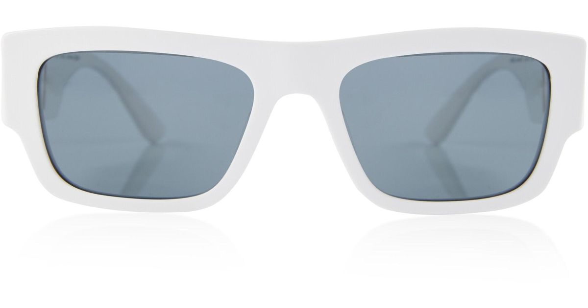 Grey Versace Synthetic biggie Squared Sunglasses in White Womens Sunglasses Versace Sunglasses 