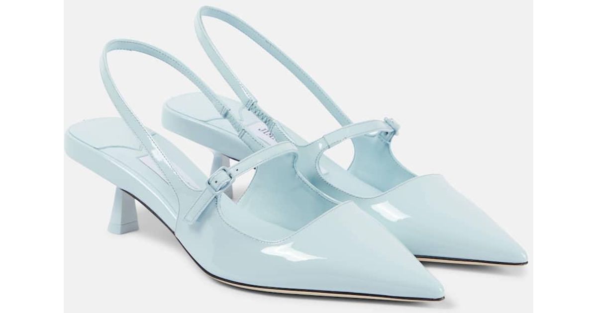 Jimmy Choo Didi 45 Patent Leather Slingback Pumps in Blue | Lyst