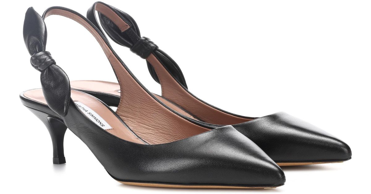 Tabitha Simmons Rise Leather Slingback Pumps In Black Lyst 