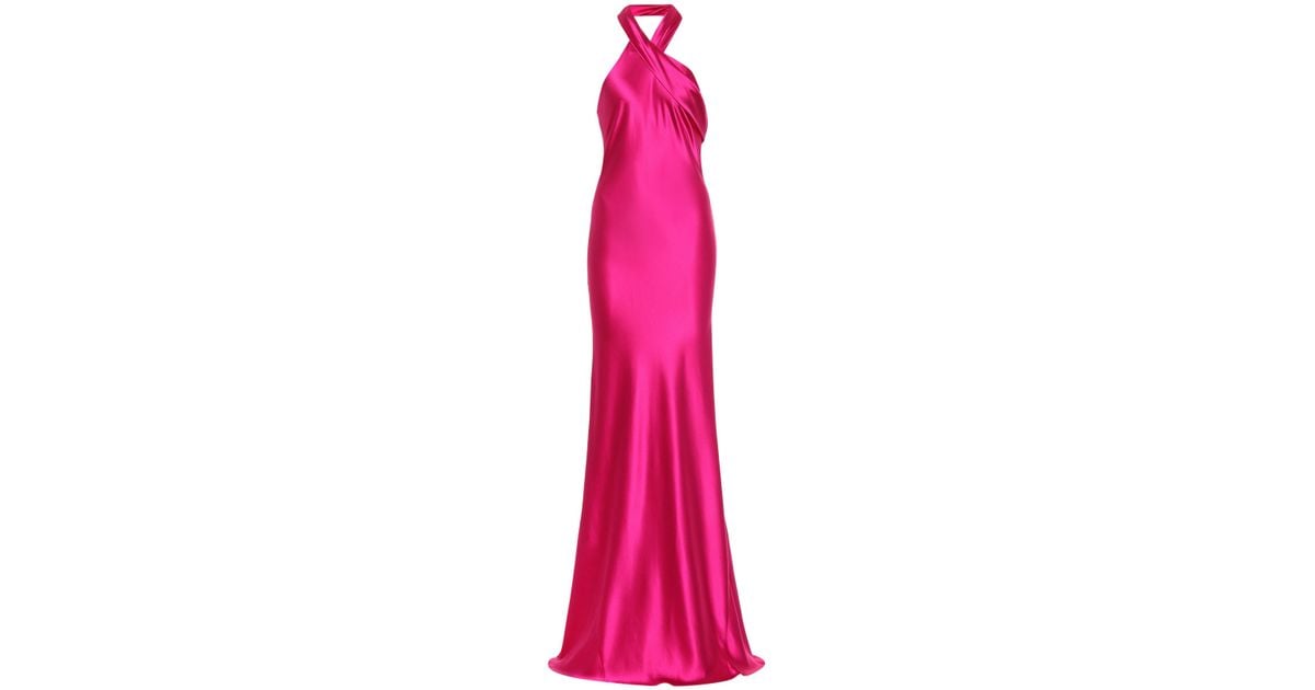Galvan London Pandora Silk Gown in Pink Lyst