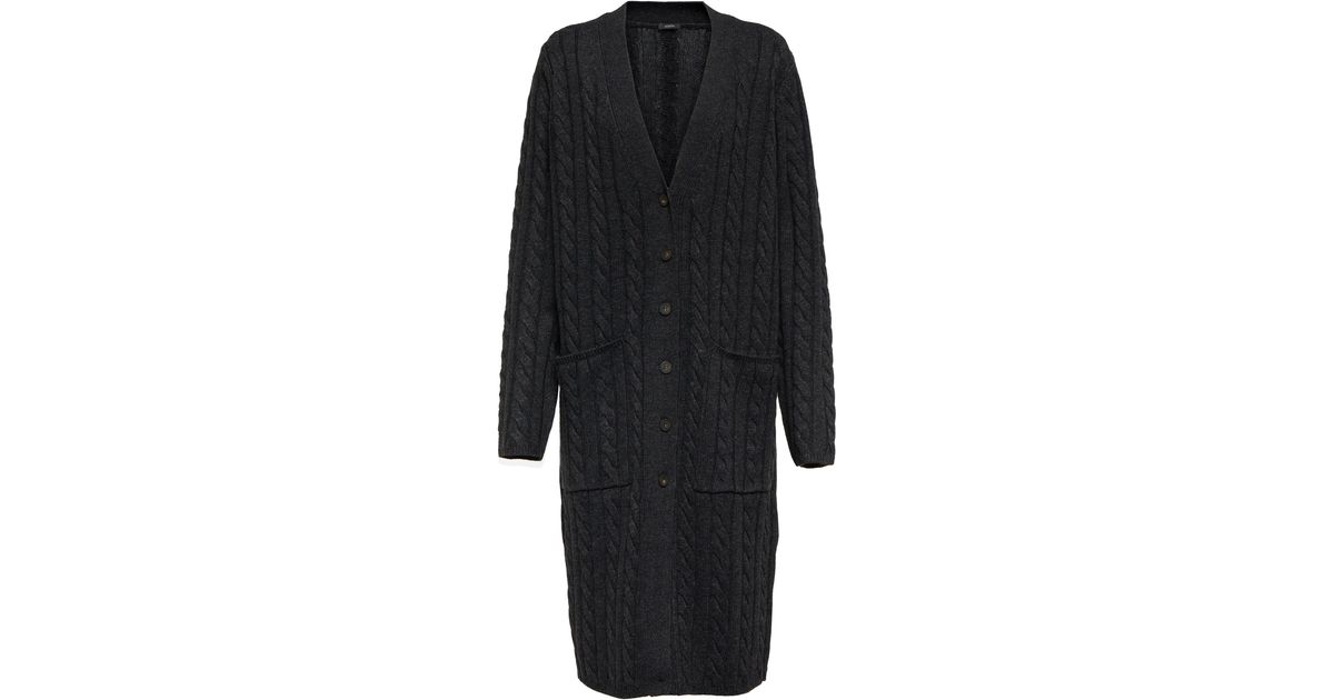 JOSEPH Cable-knit Cardigan in Black | Lyst