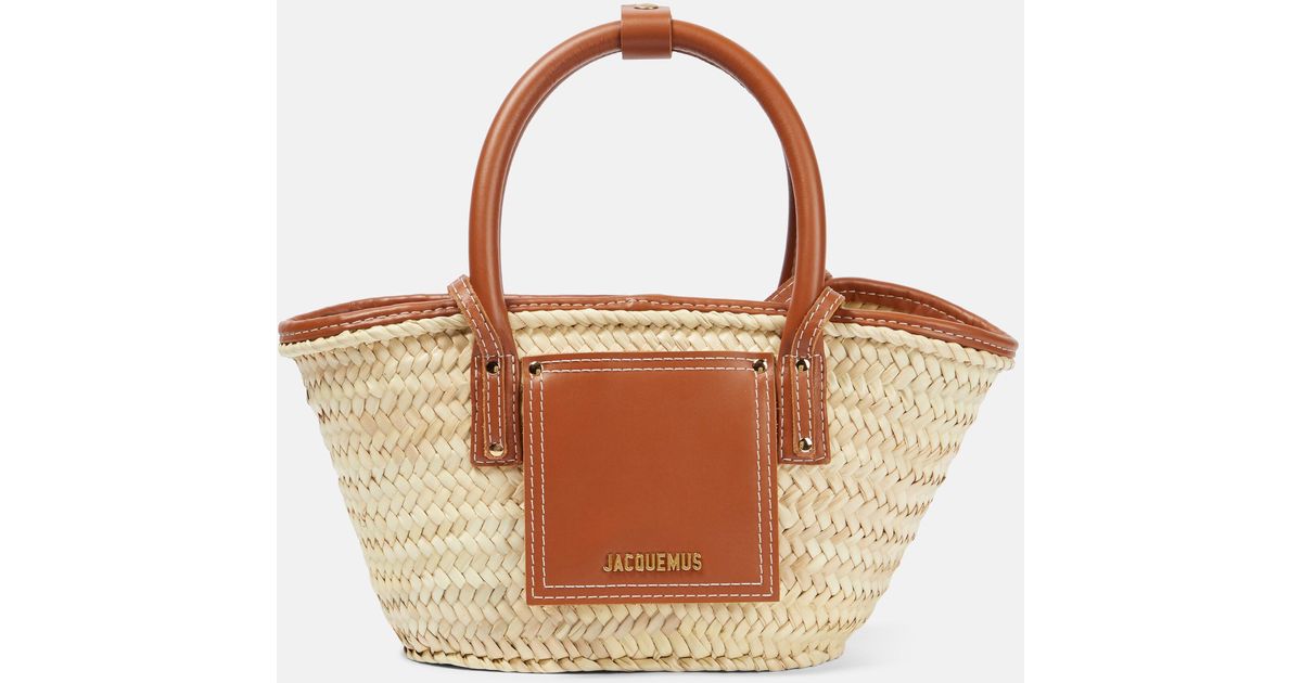 Jacquemus Le Panier Soleil Small Woven Tote Bag in Brown | Lyst