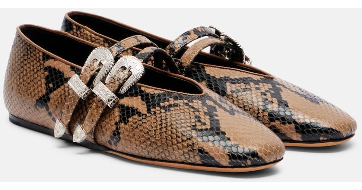 Le Monde Beryl Classic Claudia Leather Mary Jane Flats in Brown | Lyst UK