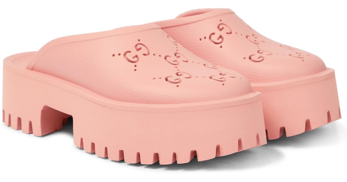 Gucci GG Rubber Clogs in Pink Lyst UK