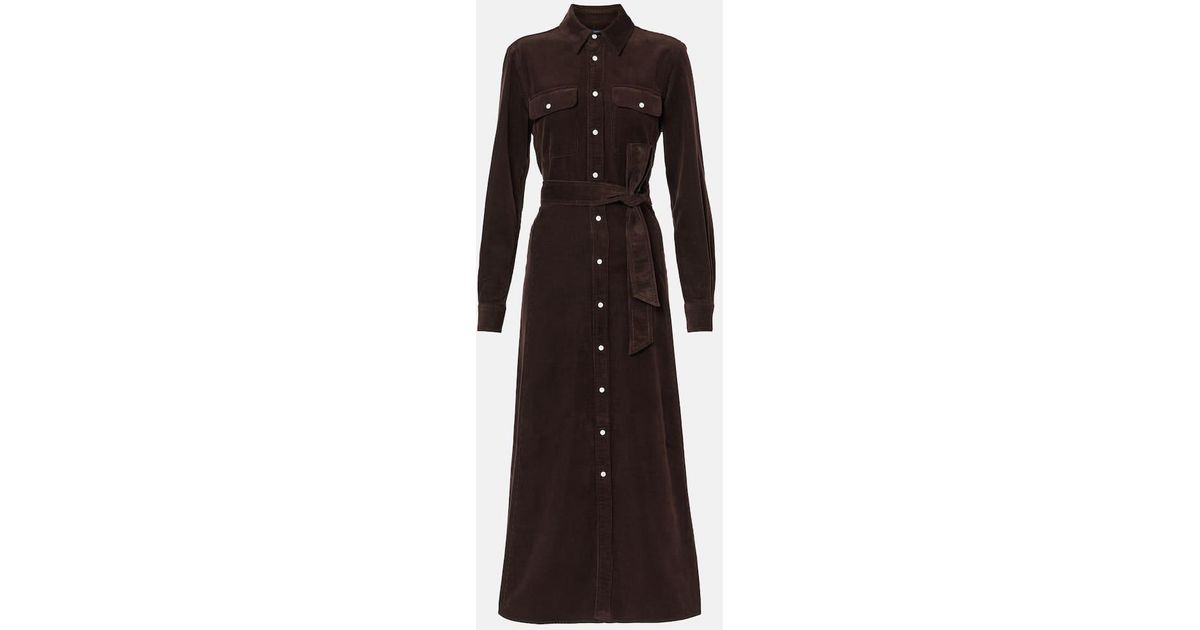 ralph lauren brown corduroy dress Cotton corduroy shirt dress in brown - Polo Ralph Lauren
