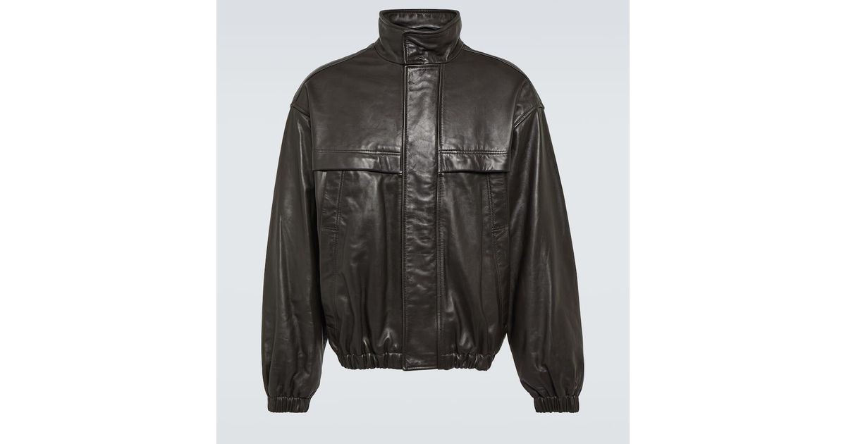 Lemaire Leather Blouson in Black for Men | Lyst Lemaire Leather Blouson in Black for Men | Lyst