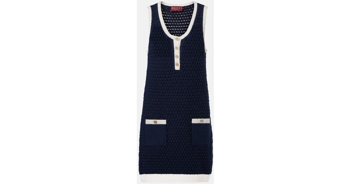 gucci blue and white striped dress Gucci Logo Silk Pleated Porcelain Garden Midi Dress Ivory Blue main image 0