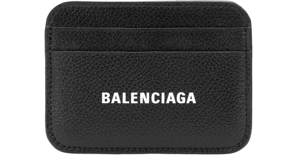 Balenciaga Logo Card Holder Leather Black | Lyst UK