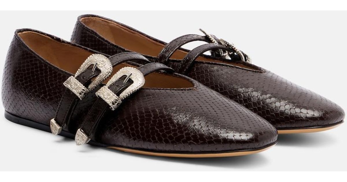 Le Monde Beryl Claudia Leather Mary Jane Flats in Brown | Lyst