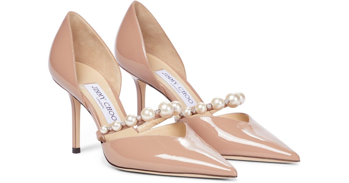Jimmy Choo Aurelie 85 Patent Leather Pumps in Pink - Lyst