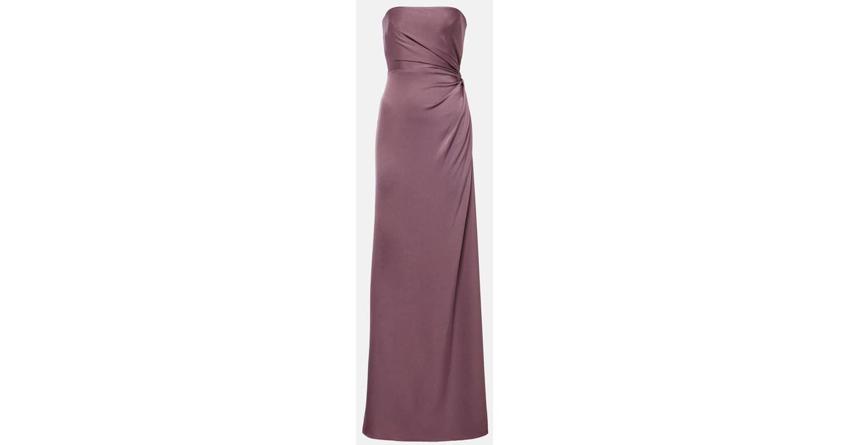 Alex Perry Strapless Satin Crepe Gown in Purple | Lyst UK