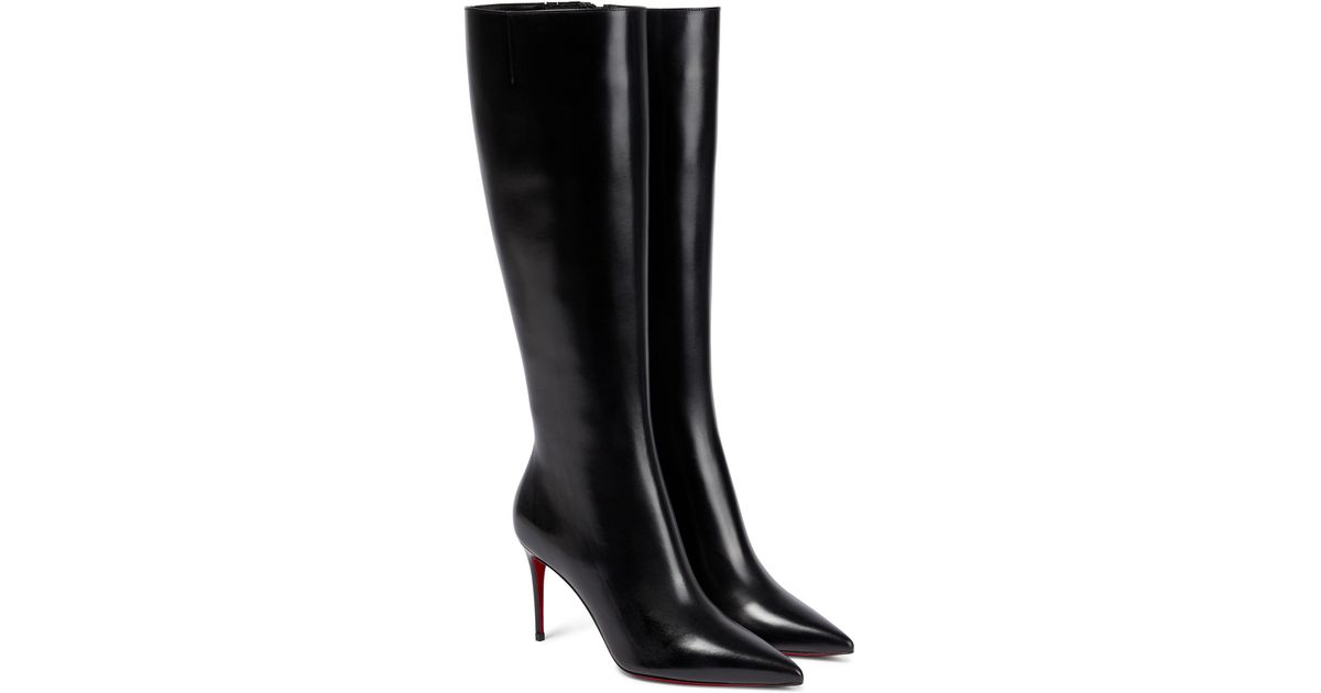 Christian Louboutin Kate Botta 85 Leather Knee-high Boots in Black - Lyst