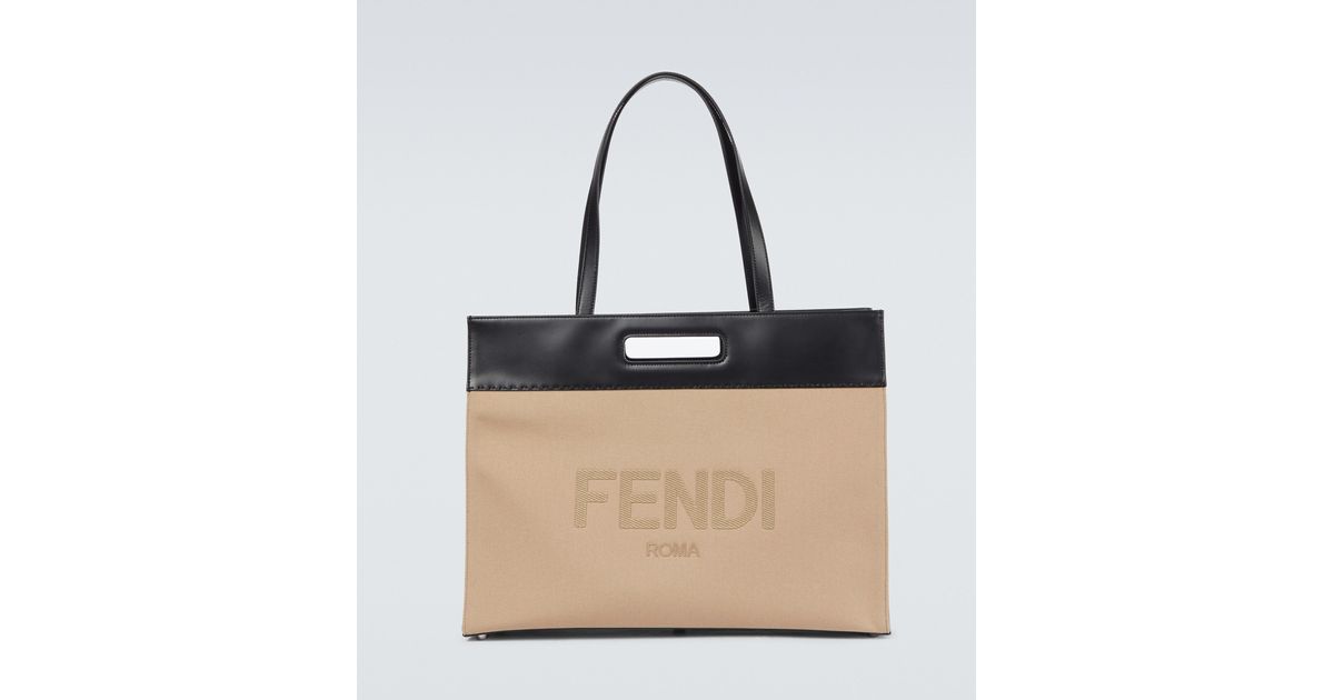 Fendi tote bag kanvas hot sale