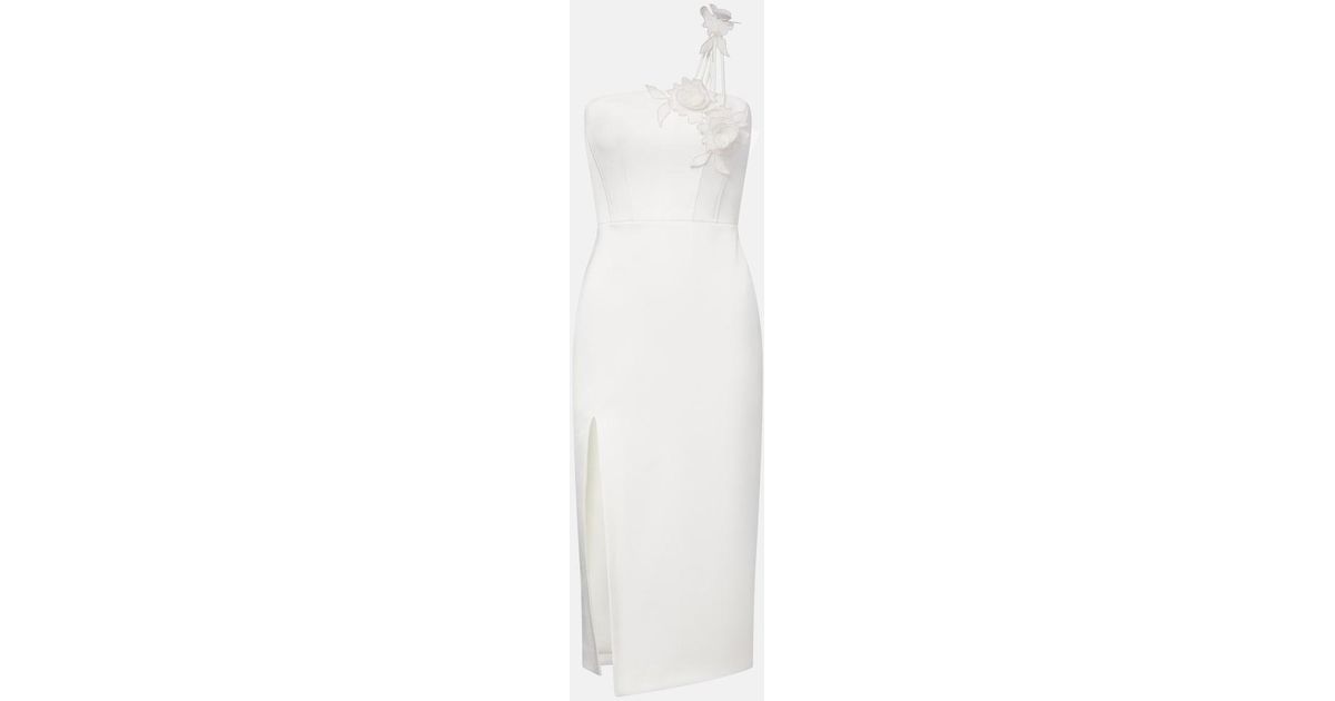 David Koma Floral Applique Bustier Dress In White Lyst David Koma Floral Applique Bustier Dress In White Lyst