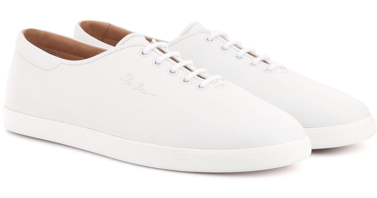 The Row Dean Leather Sneakers in White 