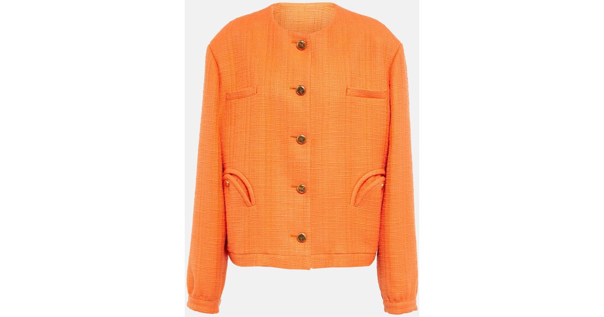 Blazé Milano Gliss Bolero Cotton-blend Jacket in Orange | Lyst