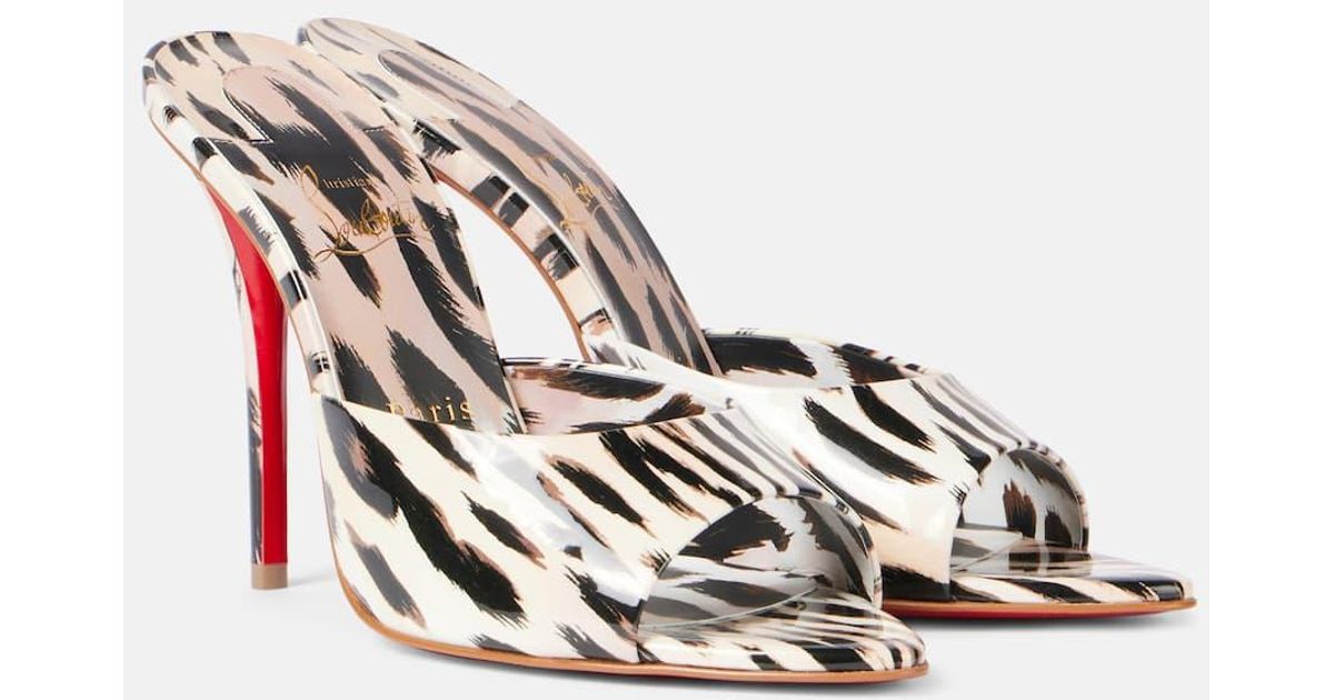 Christian Louboutin Miss Z 100 Patent Leather Mules in White