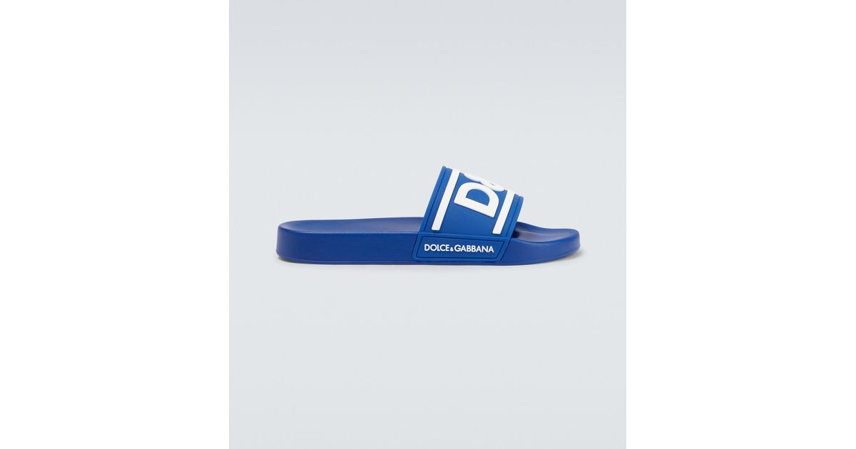 Dolce \u0026 Gabbana Logo Rubber Slides in 