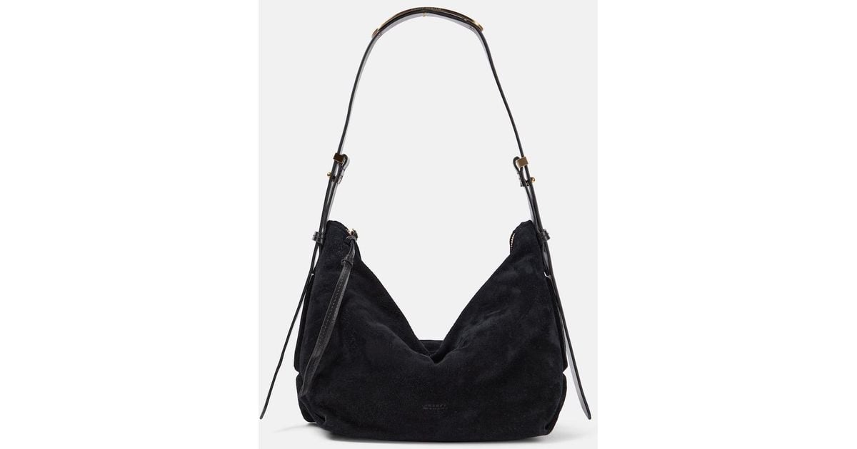Isabel Marant Schultertasche Leyden Medium aus Veloursleder in