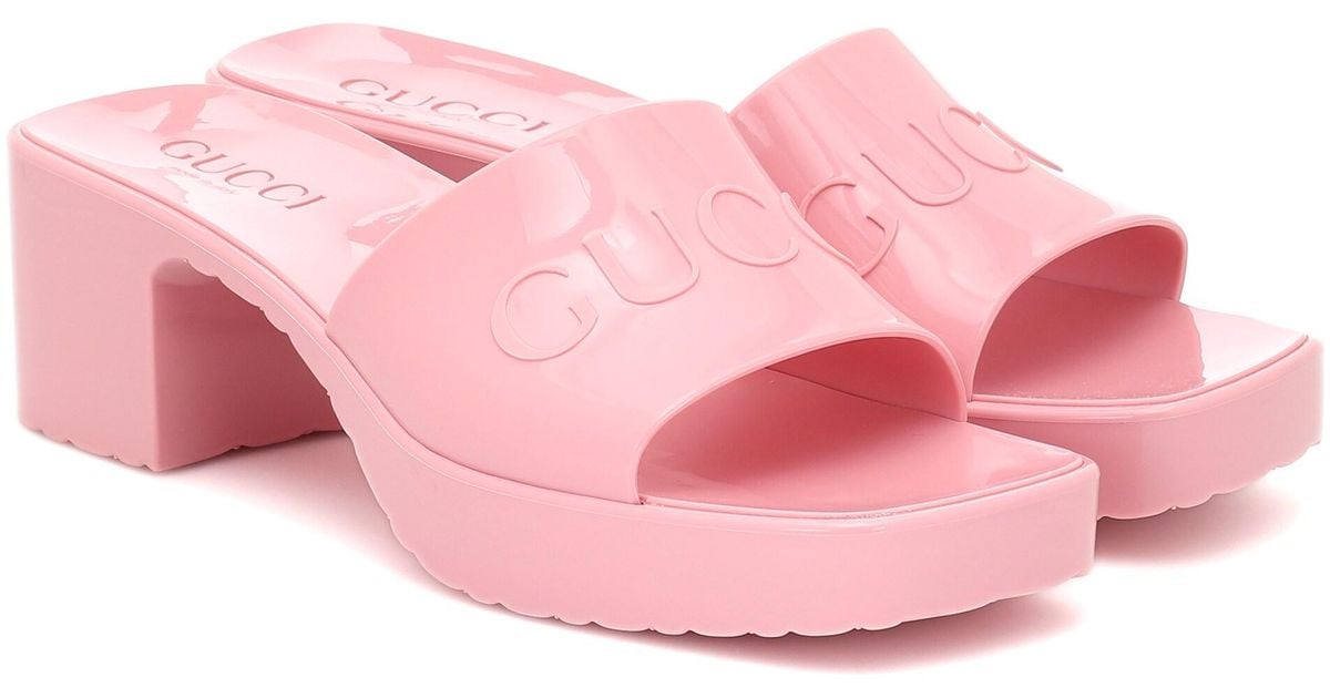 gucci pink shoes rubber