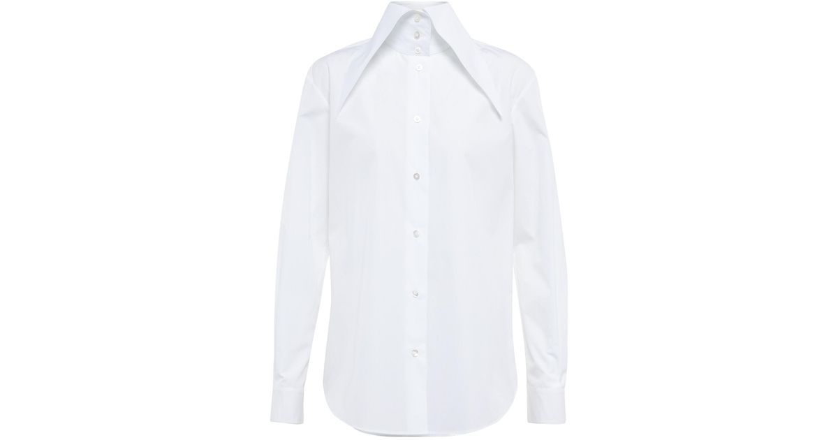 The Row Armelle Cotton Poplin Shirt in White | Lyst