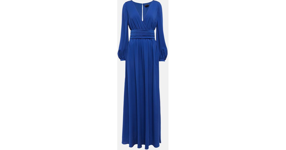 Max Mara Tasca Silk Gown in Blue | Lyst