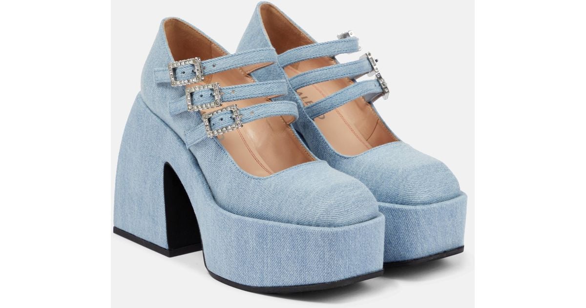 Denim platform shop shoes