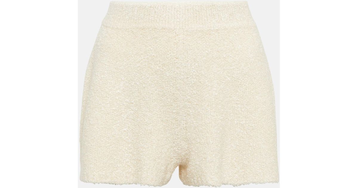 Loro Piana Silk Boucle Shorts in Natural | Lyst