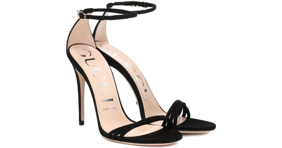 suede sandals black